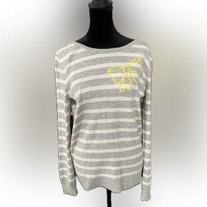 GAP Wool Blend Bow Sweater w/ Stripes - Size Medium - EUC